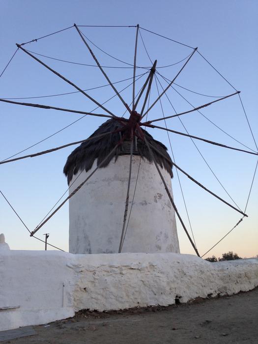 the white mill is old in the village