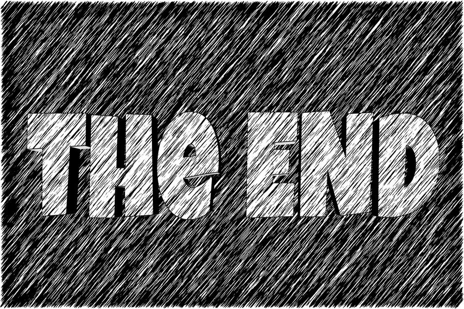 the end background grey