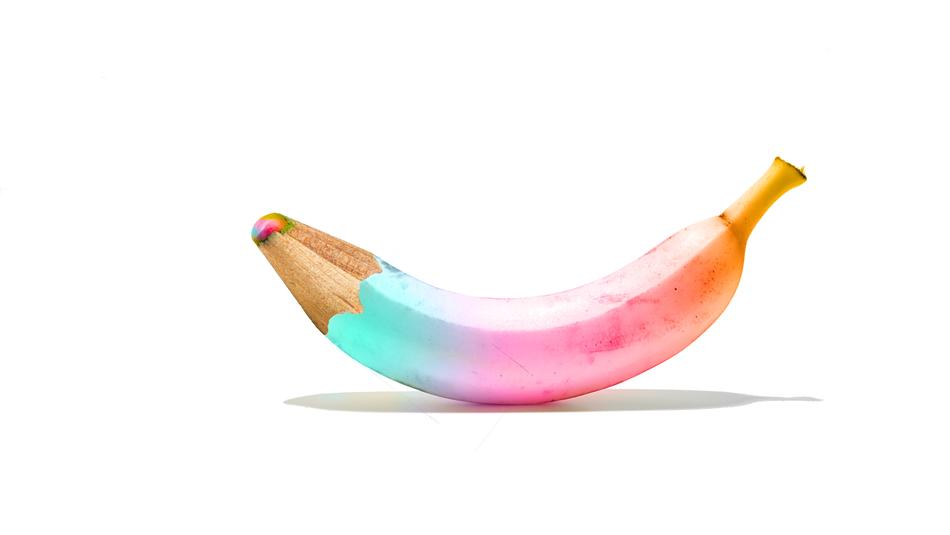 banana pencil multi color coloured