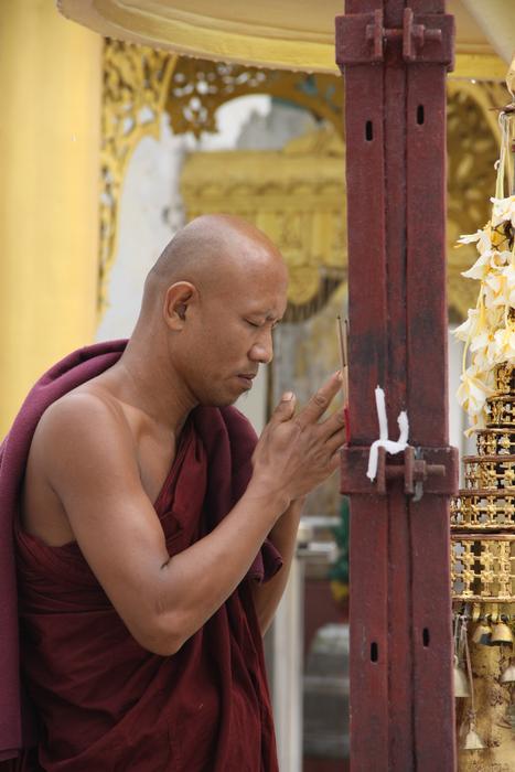 Myanmar Monks Shwedagon Rangoon
