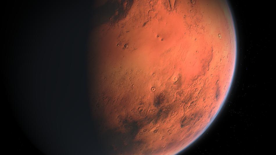 mars planet cosmos stars sky land