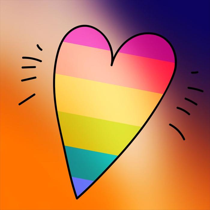rainbow heart on a beautiful background