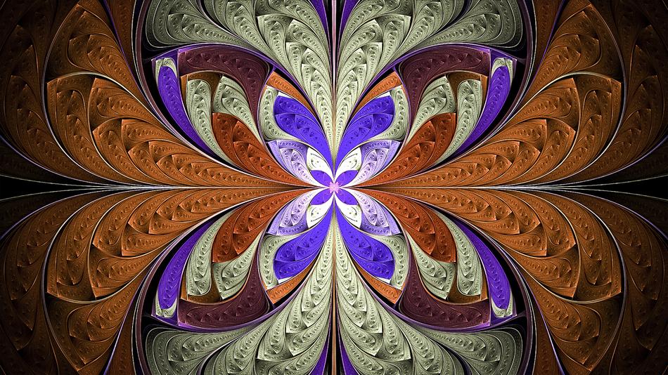 fractal splits silver gold violet as background