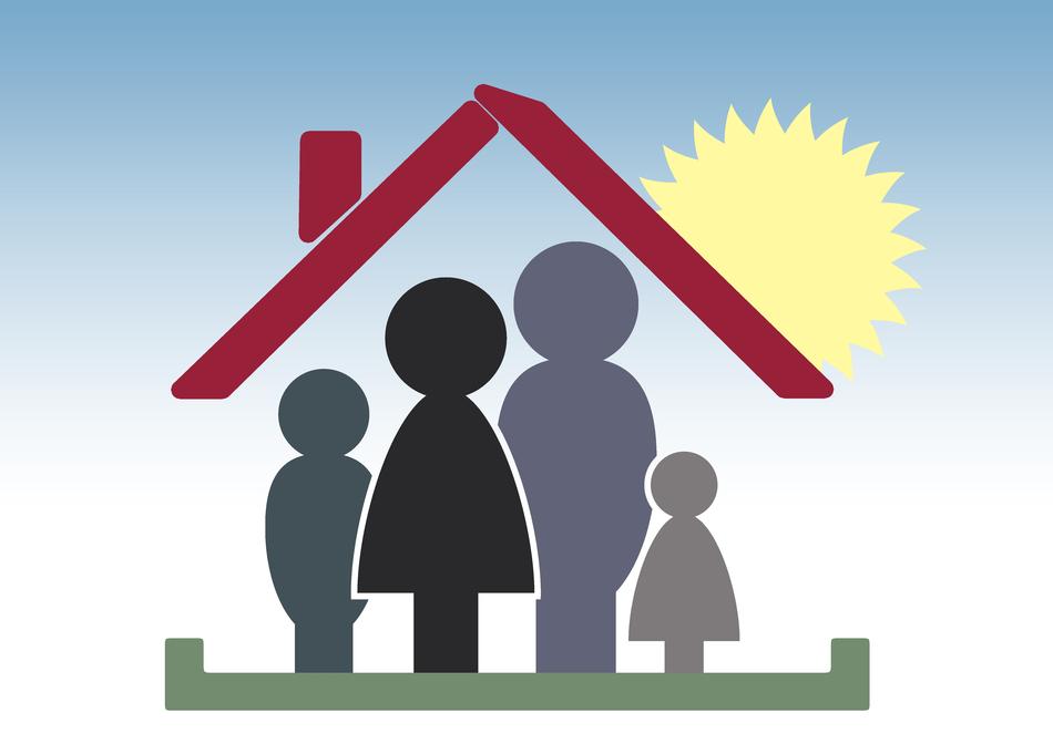 Family home sun drawing free image download
