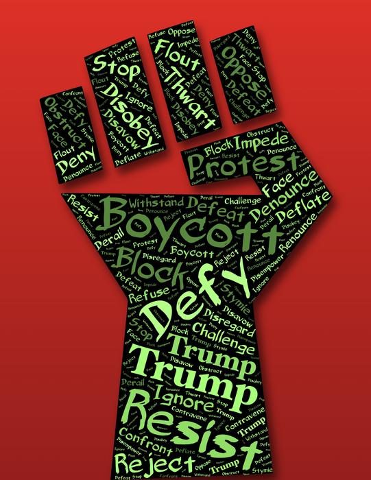defiance fist resist boycott trump