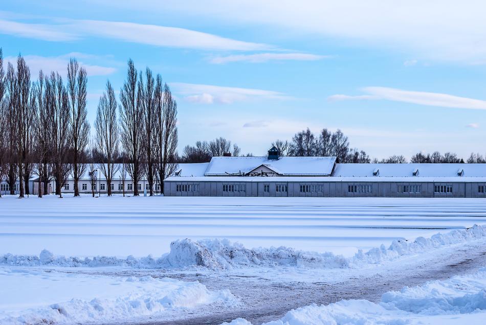 snowstorm near the village