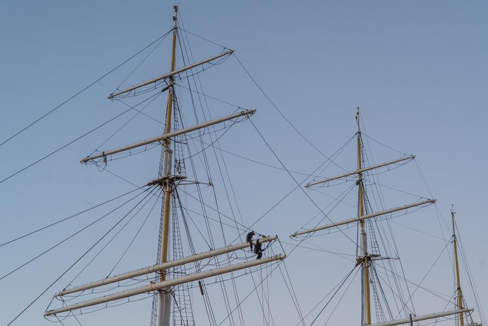 Men Working Ship Yacht