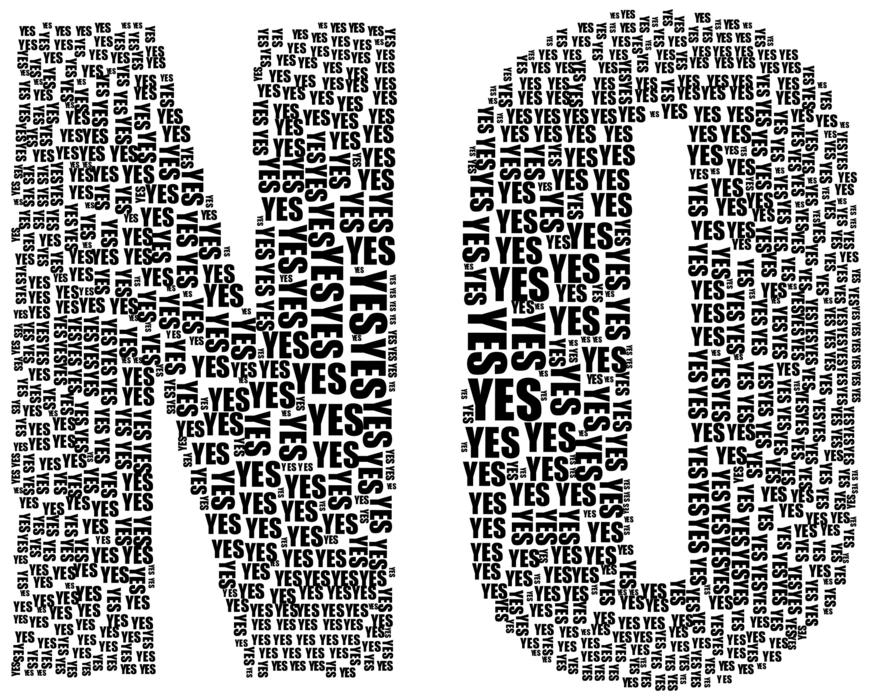 yes no typography type text words