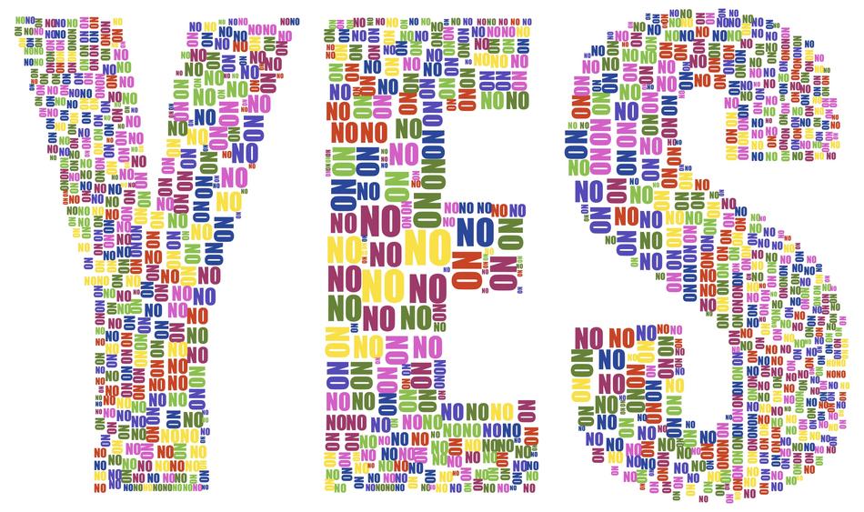 yes no typography type text words
