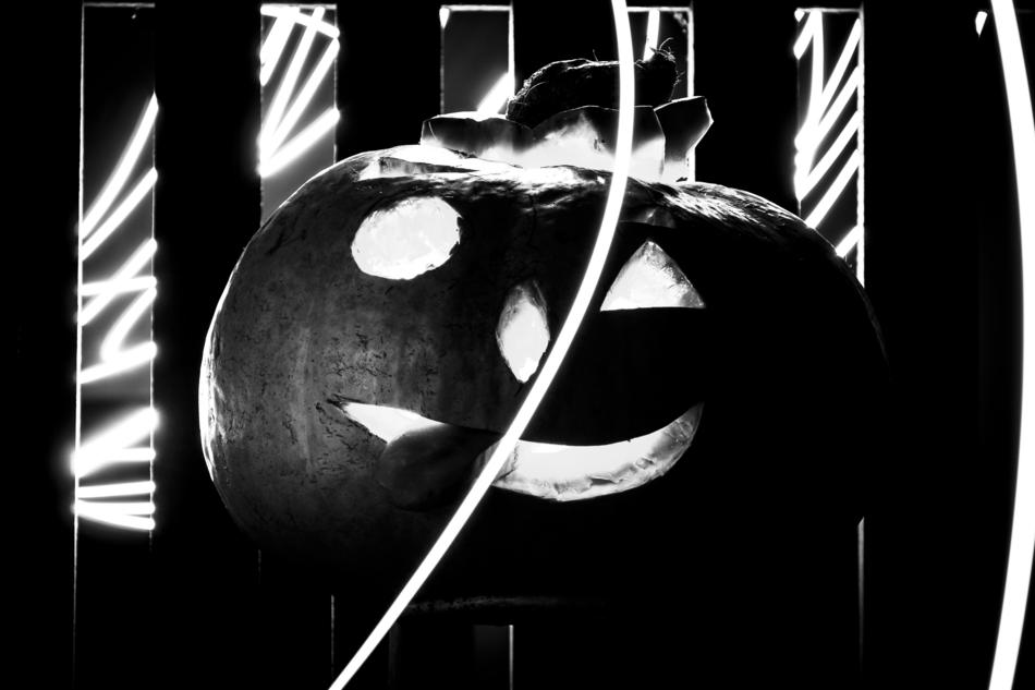 Pumpkin face is light