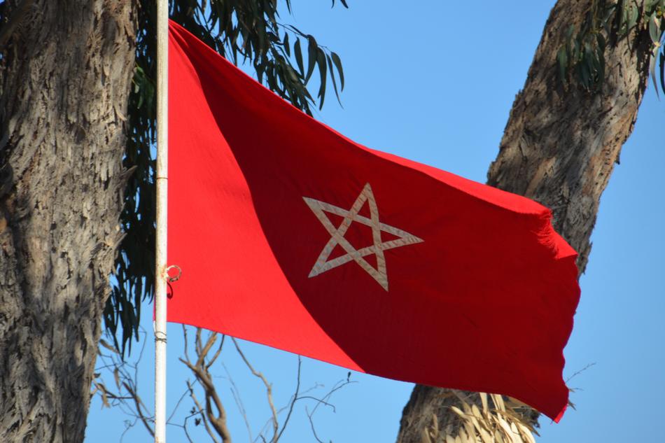 a beautiful flag in the wind