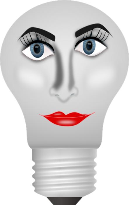 bulb lamp female face