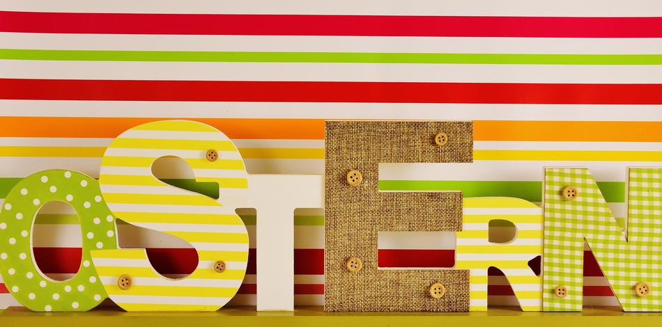 Easter Letters Colorful Happy