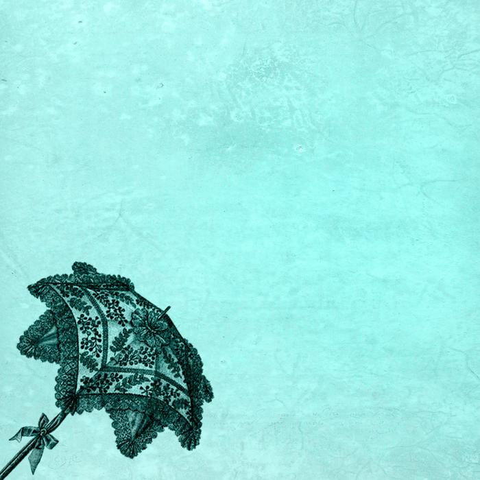umbrella on blue background scrapbooking paper