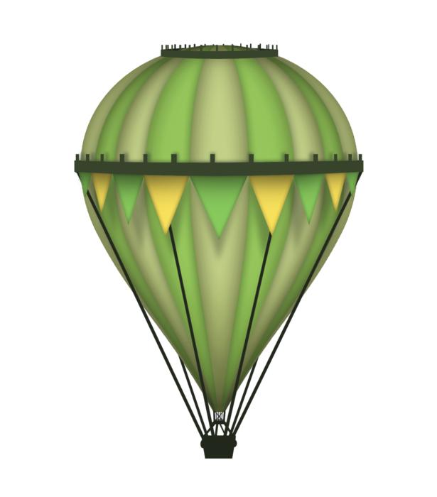 balloon green illustration yellow