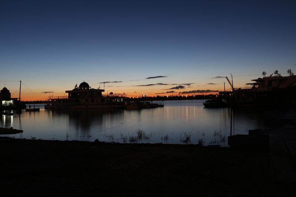 lake silhouette evening landscape beautiful