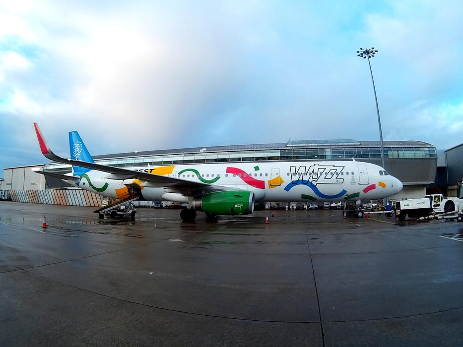 an old airplane with patterns