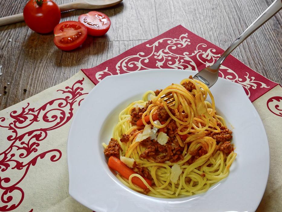 delicious noodles and meat