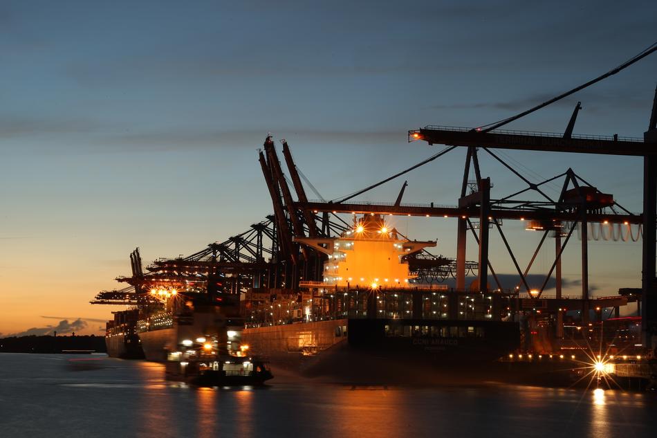 Container Ship Hamburg Port