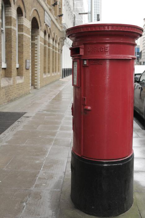 red pole on the street
