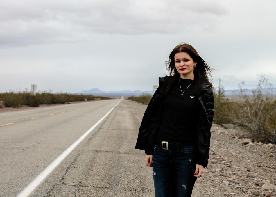 girl at Road 66 Route