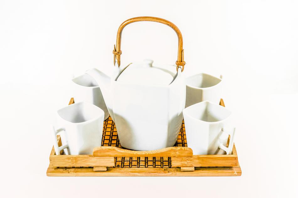 beautiful white tea set