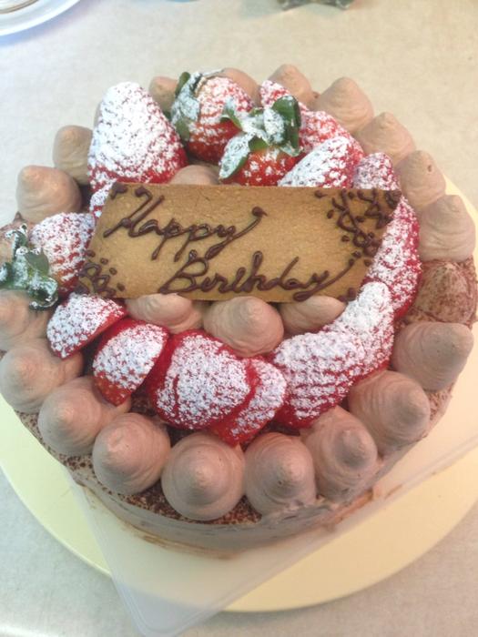 chocolate and strawberry cream cake