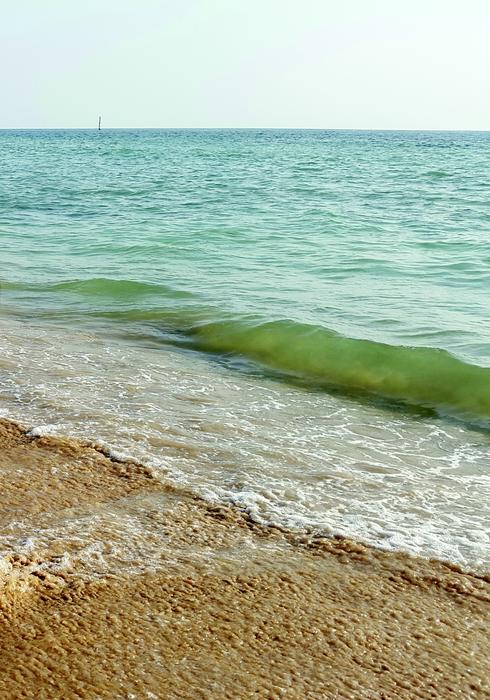 The seascape is beautiful