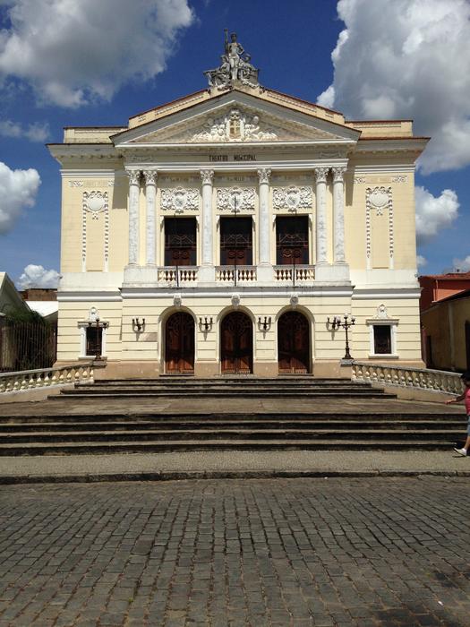 The white building on the square