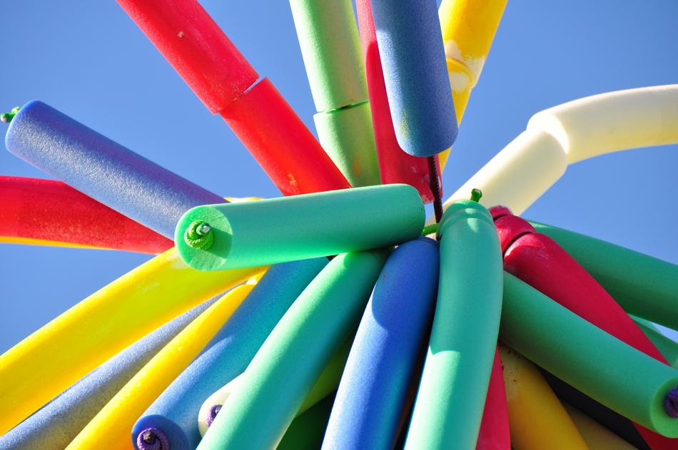 Colored pipes decoration