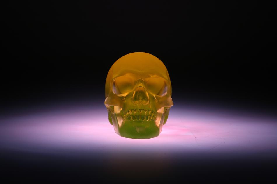 The skull on the purple table