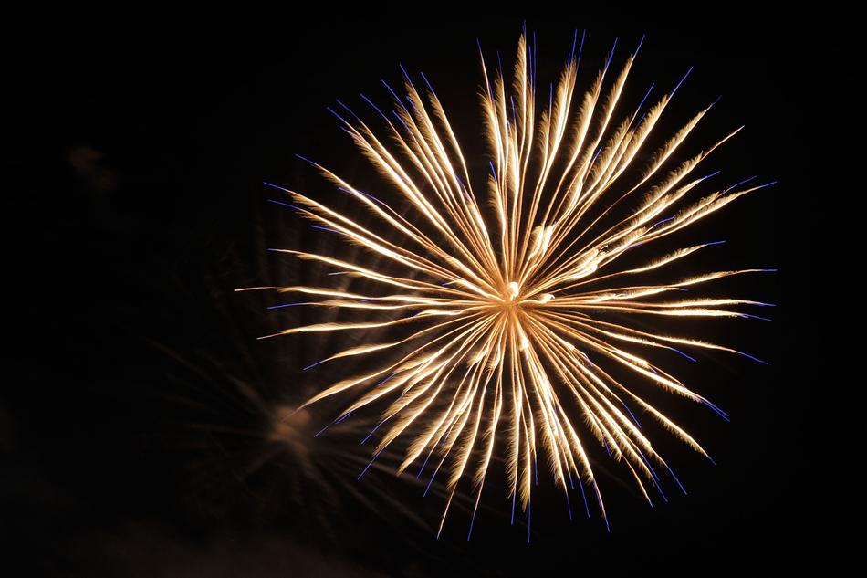 fireworks with a black background