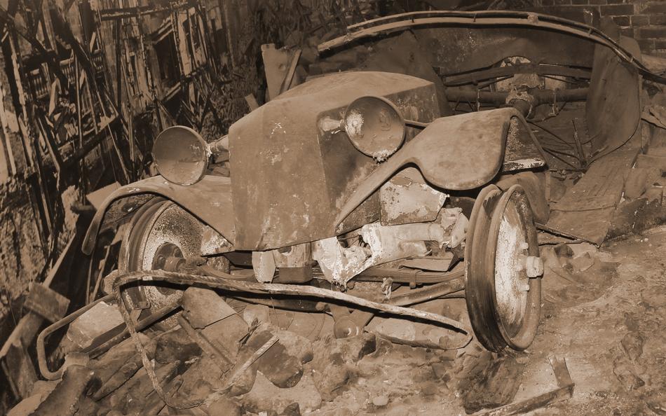 The car is stone destroyed