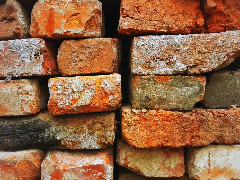 the orange brick wall is big