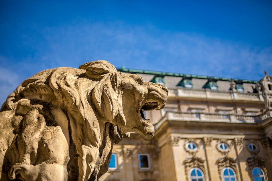 lion sculpture house