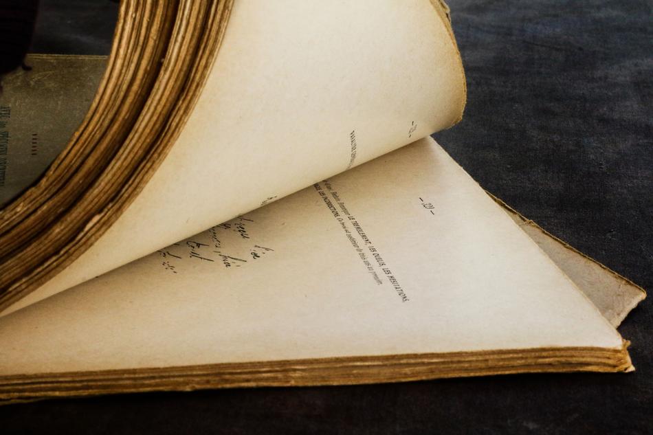 old book open
