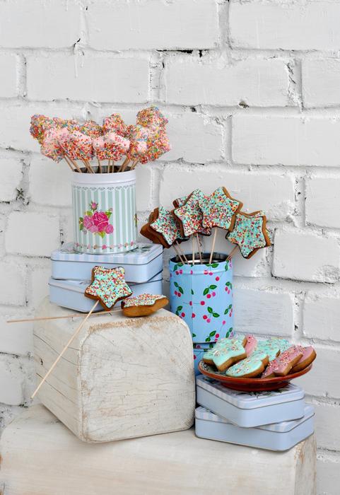 colored gifts and flowers against the wall