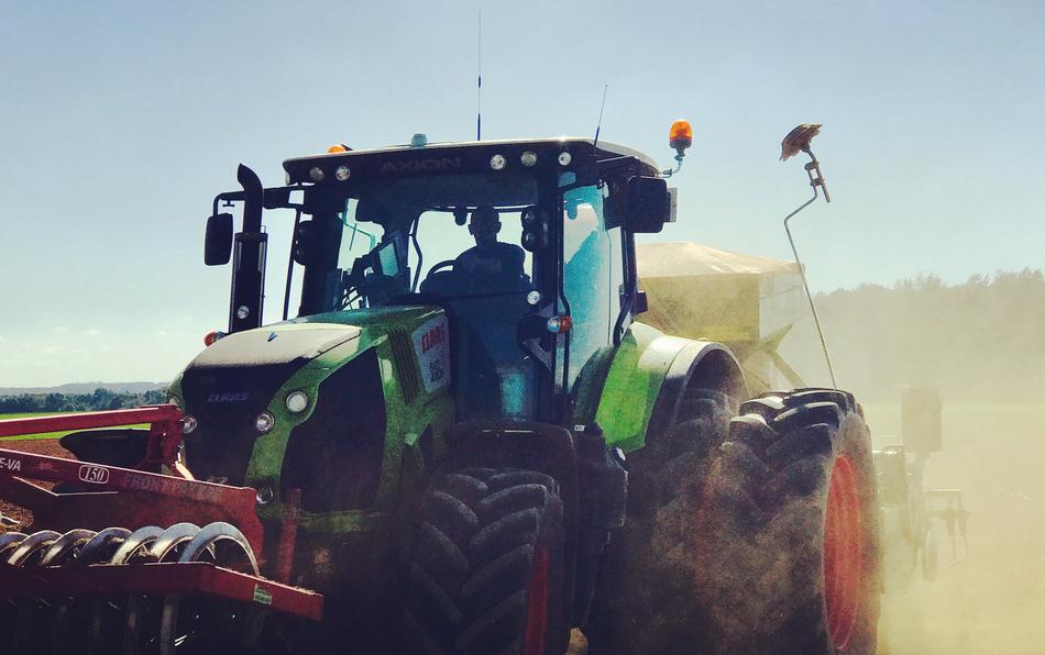 tractor dust field