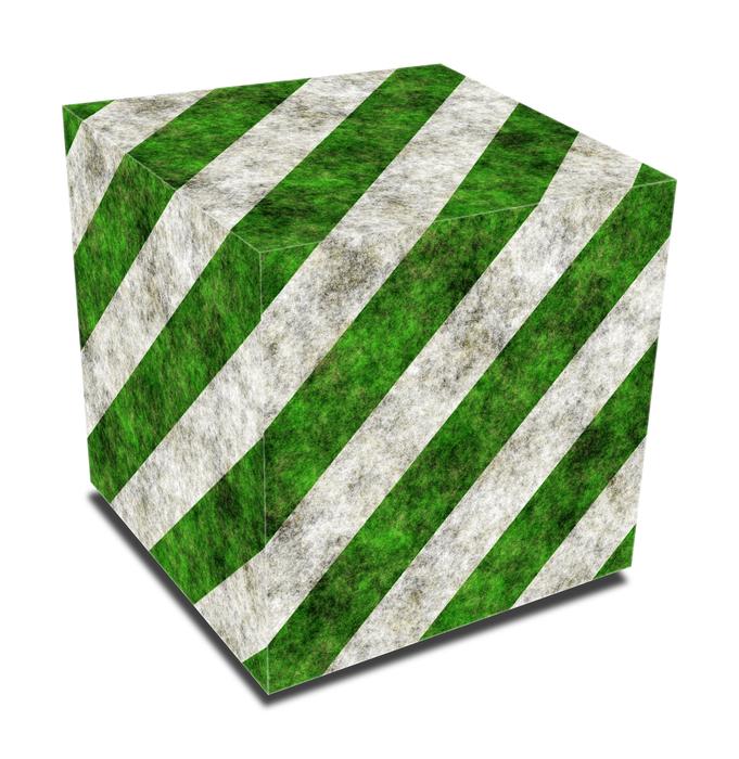 a striped toy cube