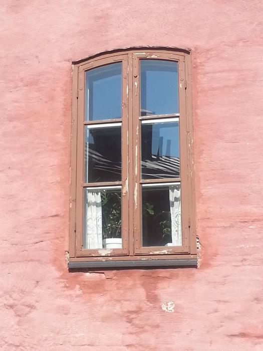 Window on pink Wall