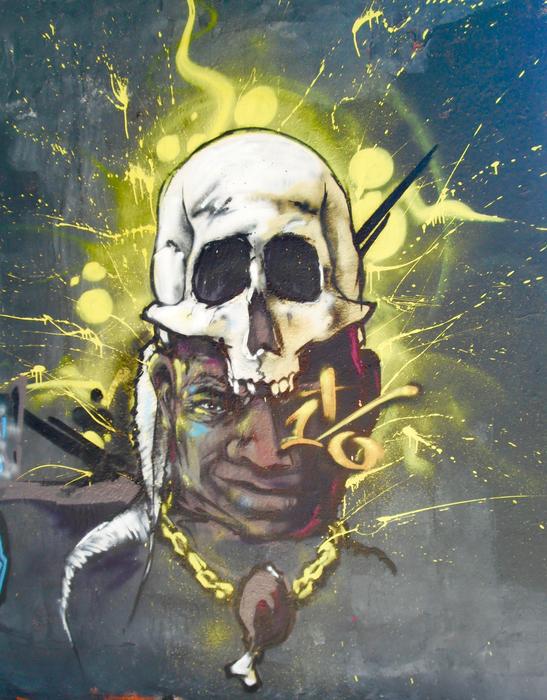 skull art colored