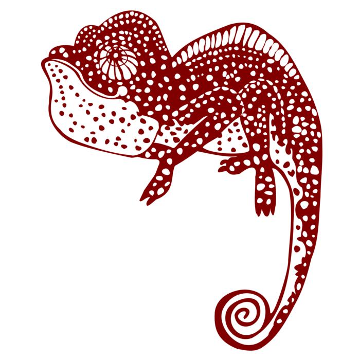 red chameleon art