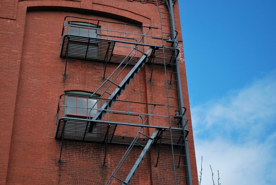 stairs on the red house