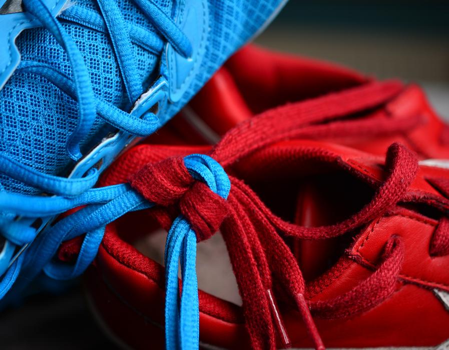 laces tied together