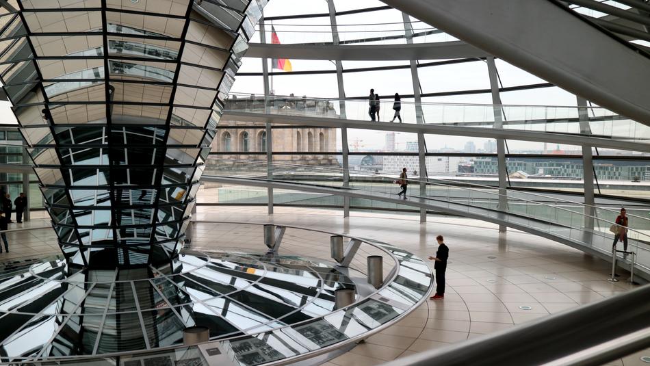 silver glass building people