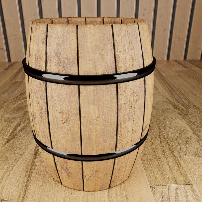 a large wooden barrel