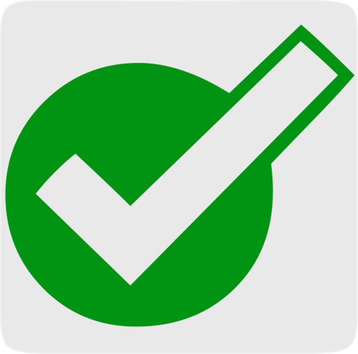 The check mark is green