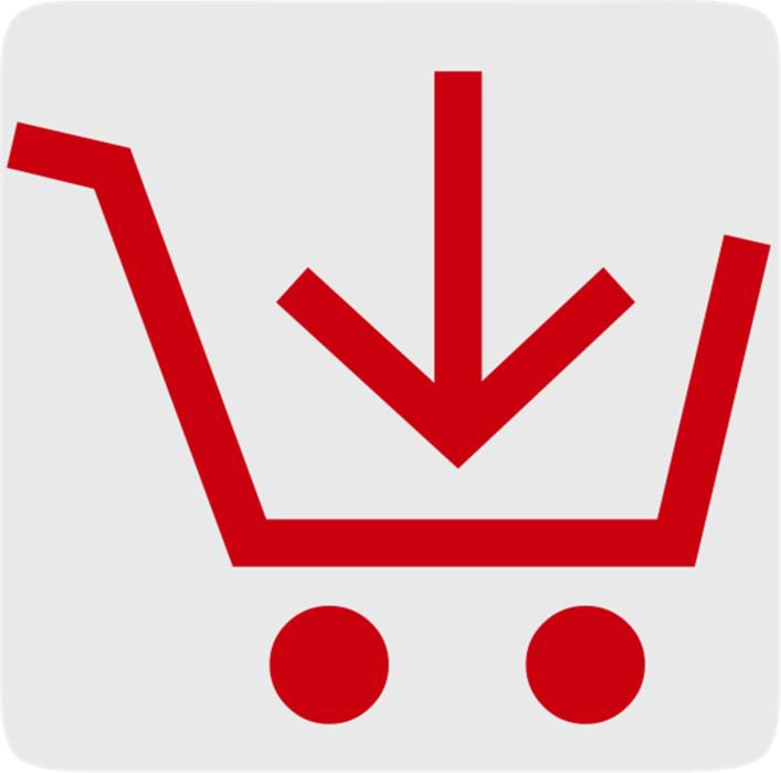 red cart sign