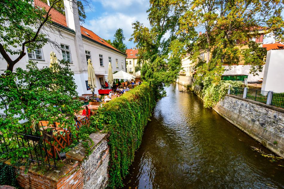 beautiful cafe by the river