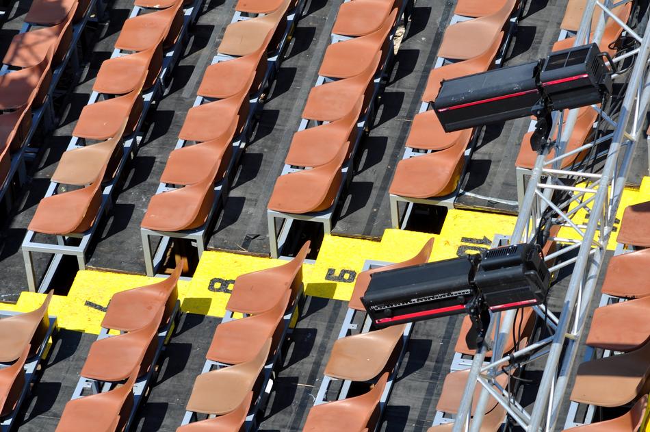 benches at the stadium